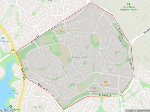 ZipCode 2903 Areas Map for Wanniassa