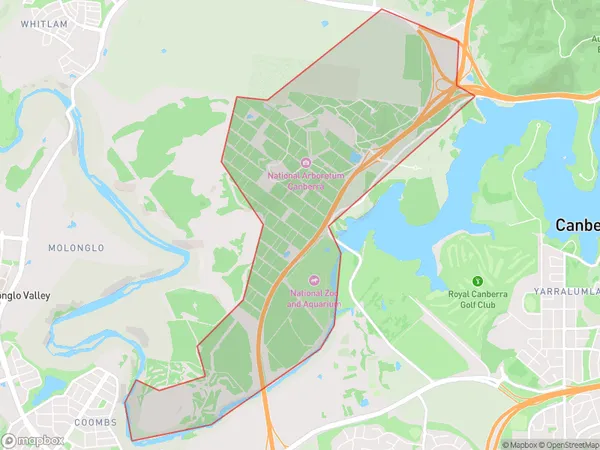 Arboretum, Australian Capital Territory Polygon Area Map