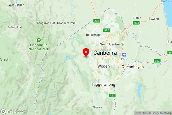 ACT South West, Australian Capital Territory Region Map