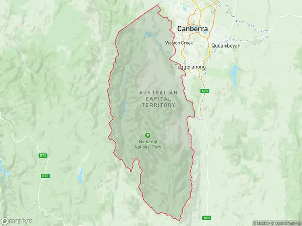 Uriarra Namadgi, Australian Capital Territory Polygon Area Map