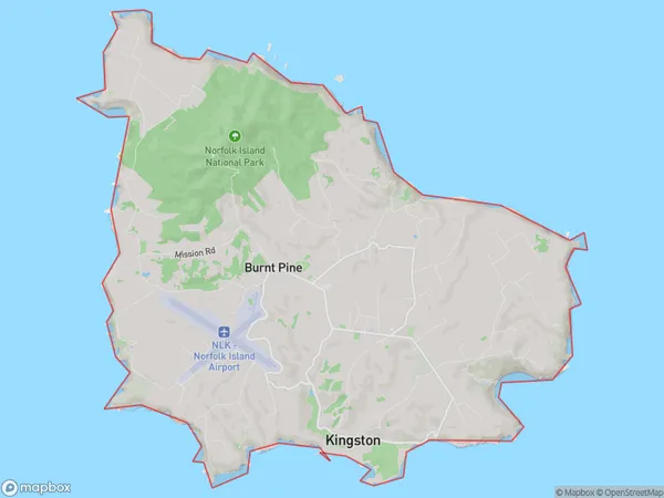 Norfolk Island, Other Territories Polygon Area Map