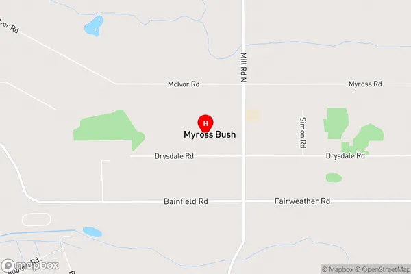 Myross Bush,Southland Area Map