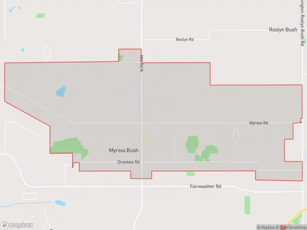 Myross Bush, Southland Polygon Area Map