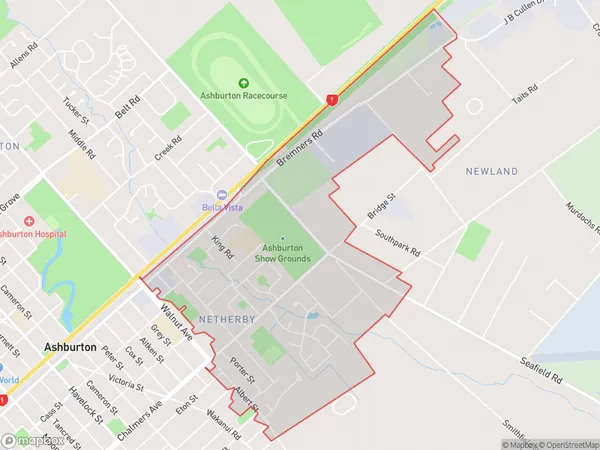 Netherby, Canterbury Polygon Area Map