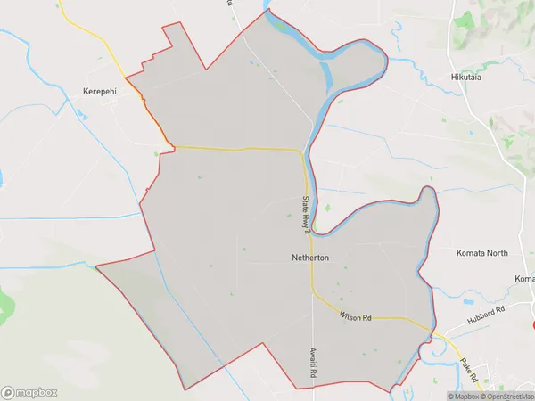 Netherton, Waikato Polygon Area Map