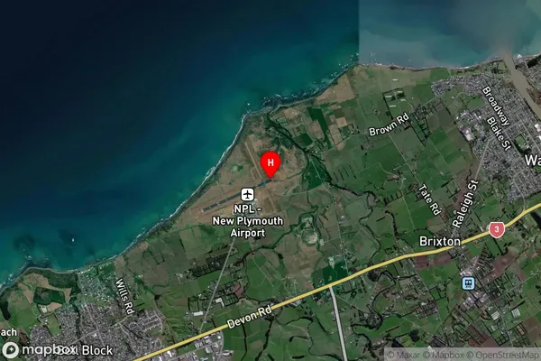 New Plymouth Airport,Taranaki Satellite Map