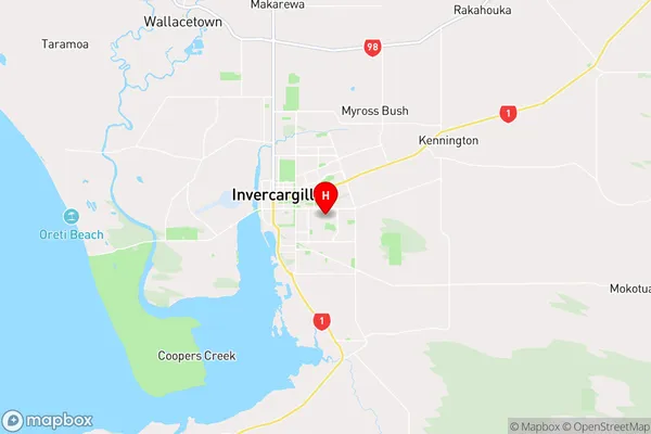 Newfield,Southland Region Map