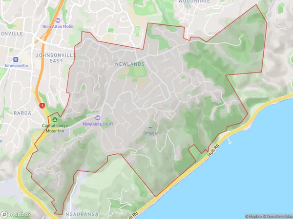 Newlands, Wellington Polygon Area Map