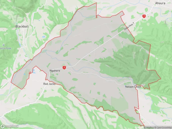 Ngahere, West Coast Polygon Area Map