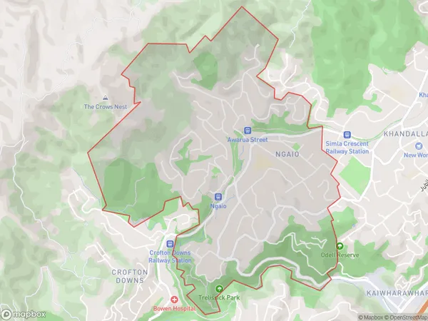 Ngaio, Wellington Polygon Area Map