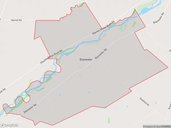 Bayswater, Southland Polygon Area Map