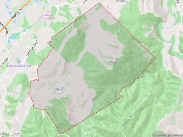 Nikau Valley, Wellington Polygon Area Map