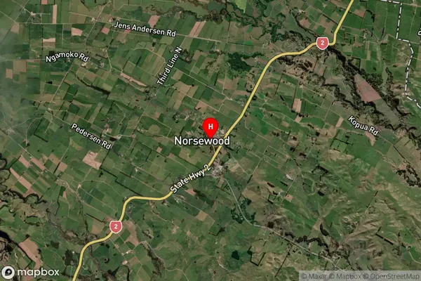 Norsewood,Manawatu-Wanganui Satellite Map