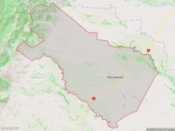 Norsewood, Manawatu-Wanganui Polygon Area Map