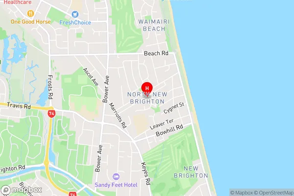 North New Brighton,Canterbury Area Map