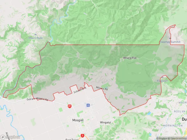 North Taieri, Otago Polygon Area Map