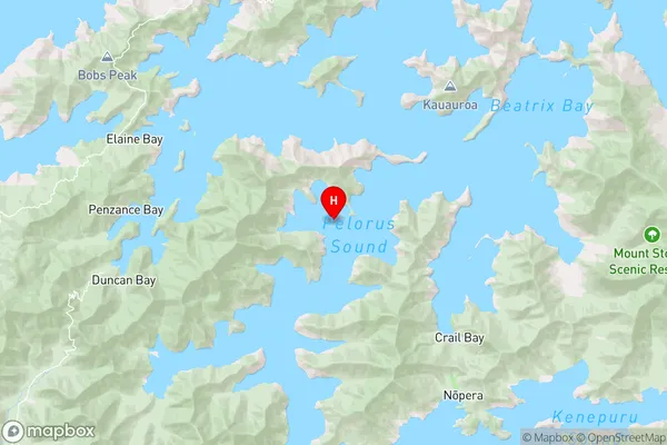 North West Bay,Marlborough Region Map