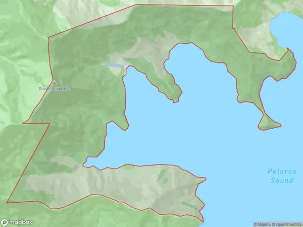 North West Bay, Marlborough Polygon Area Map