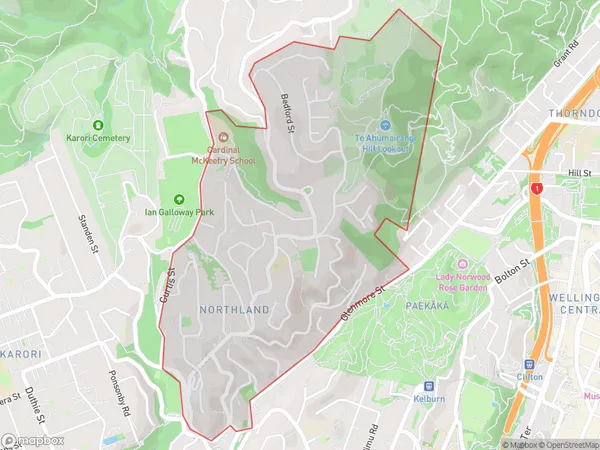 Northland, Wellington Polygon Area Map