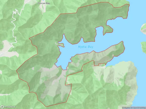 Nydia Bay, Marlborough Polygon Area Map