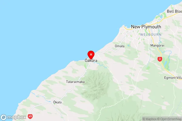 Oakura,Taranaki Region Map