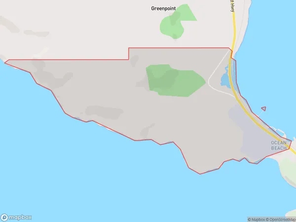 Ocean Beach, Southland Polygon Area Map