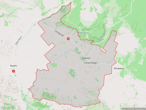 Ohakune, Manawatu-Wanganui Polygon Area Map