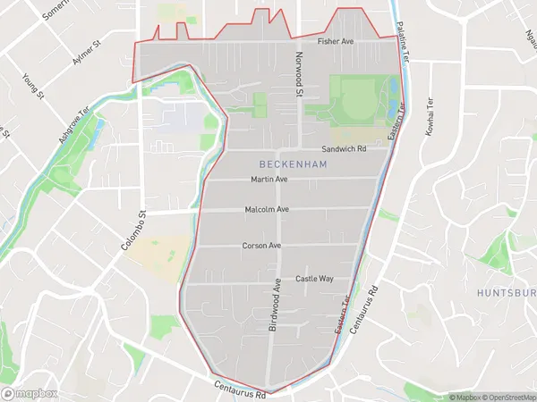 ZipCode 8023 Map for Beckenham