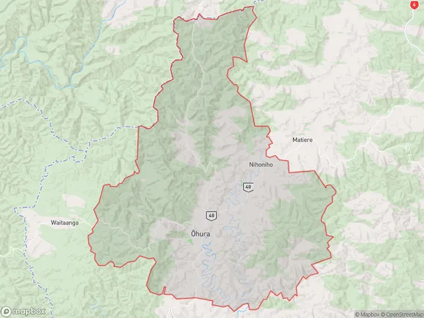 Ohura, Manawatu-Wanganui Polygon Area Map