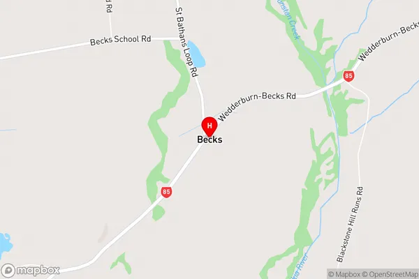 Becks,Otago Area Map