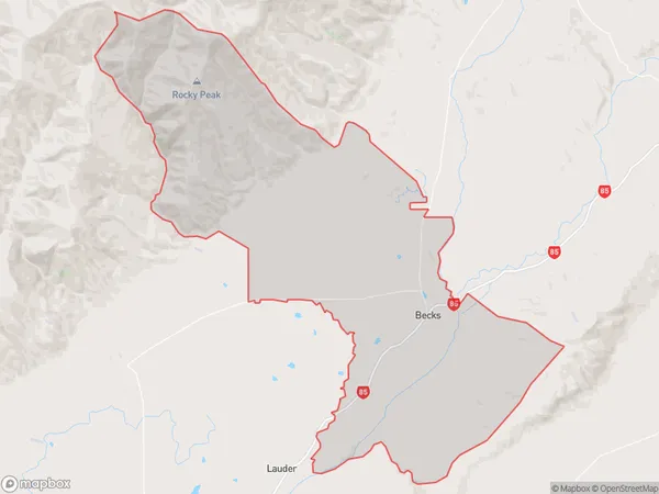 Becks, Otago Polygon Area Map