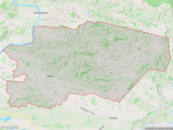 Okoia, Manawatu-Wanganui Polygon Area Map