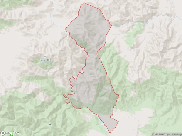 Okuku Range, Canterbury Polygon Area Map