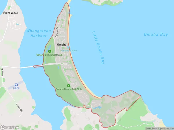 Omaha, Auckland Polygon Area Map