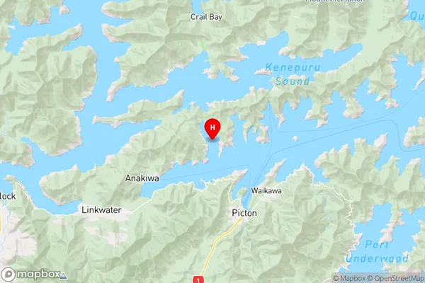 Onahau Bay,Marlborough Region Map