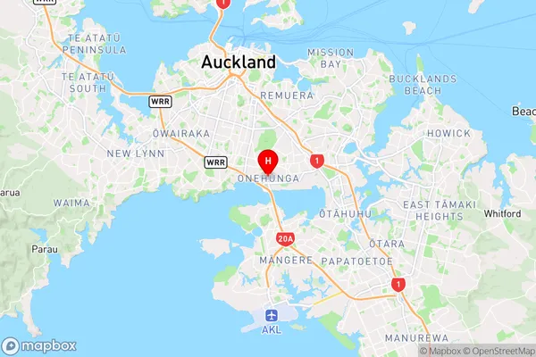 Onehunga,Auckland Region Map