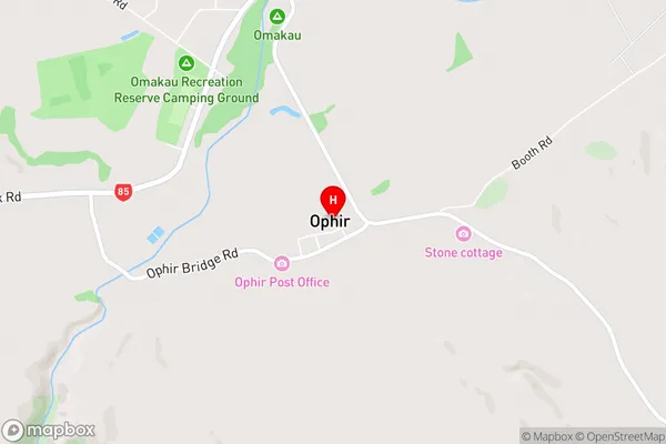 Ophir,Otago Area Map