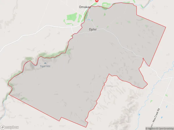 Ophir, Otago Polygon Area Map