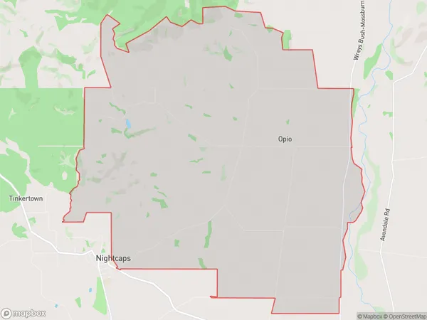 Opio, Southland Polygon Area Map