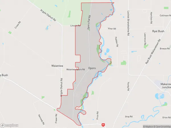 Oporo, Southland Polygon Area Map