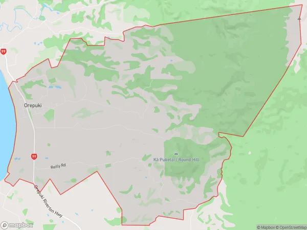 Orepuki, Southland Polygon Area Map