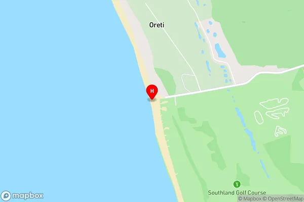 Oreti Beach,Southland Area Map