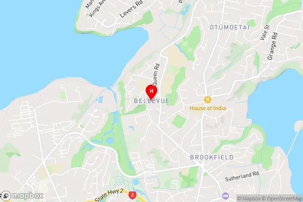 Bellevue,Bay of Plenty Area Map