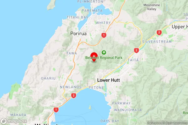 Belmont,Wellington Region Map