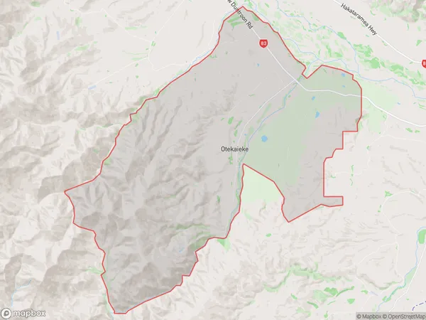 Otekaieke, Canterbury Polygon Area Map