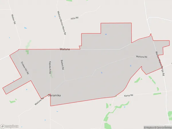 Oteramika, Southland Polygon Area Map