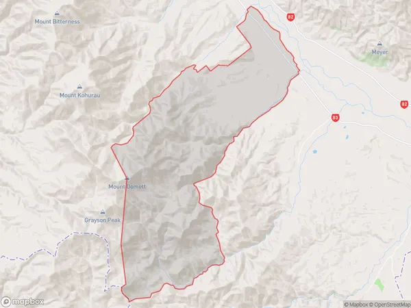 Otiake, Canterbury Polygon Area Map