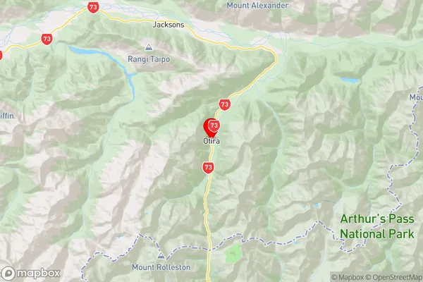 Otira,West Coast Region Map