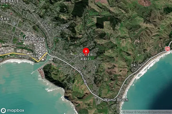 Outer Kaiti,Gisborne Satellite Map