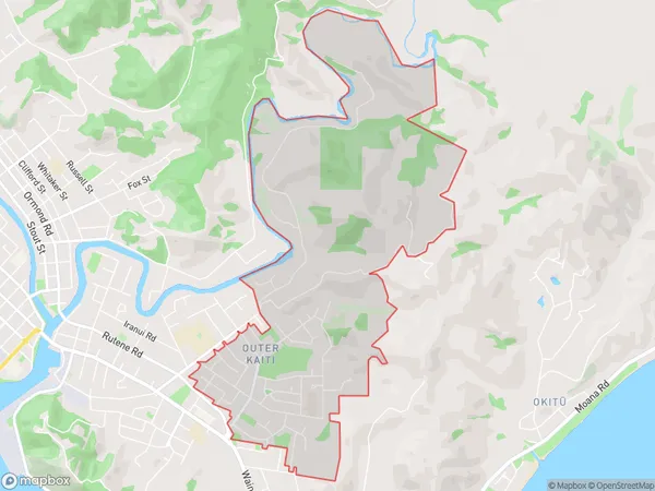 Outer Kaiti, Gisborne Polygon Area Map